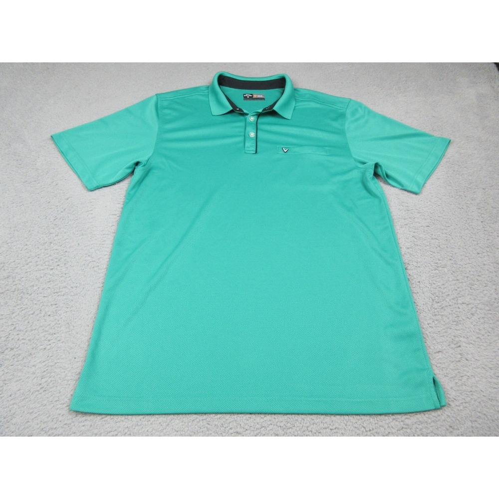 Callaway Polo Shirt Mens XL Green Opti-Dri Golf Moisture Wicking Knit Top